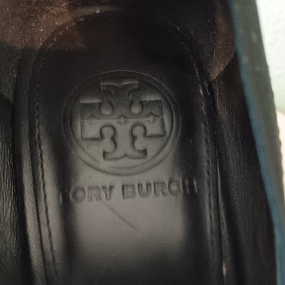 EUC 💥 BEAUTIFUL TORY BURCH BLACK LEATHER / PATENT LEATHER BLOCK HEELS ~ SIZE 9 - Picture 8 of 8